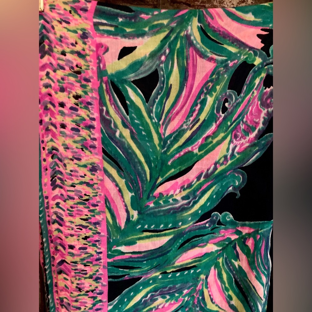 Lilly Pulitzer Vibrant Tropical Print Infinity Scarf Resort Luxury Vintage EUC - Picture 8 of 14
